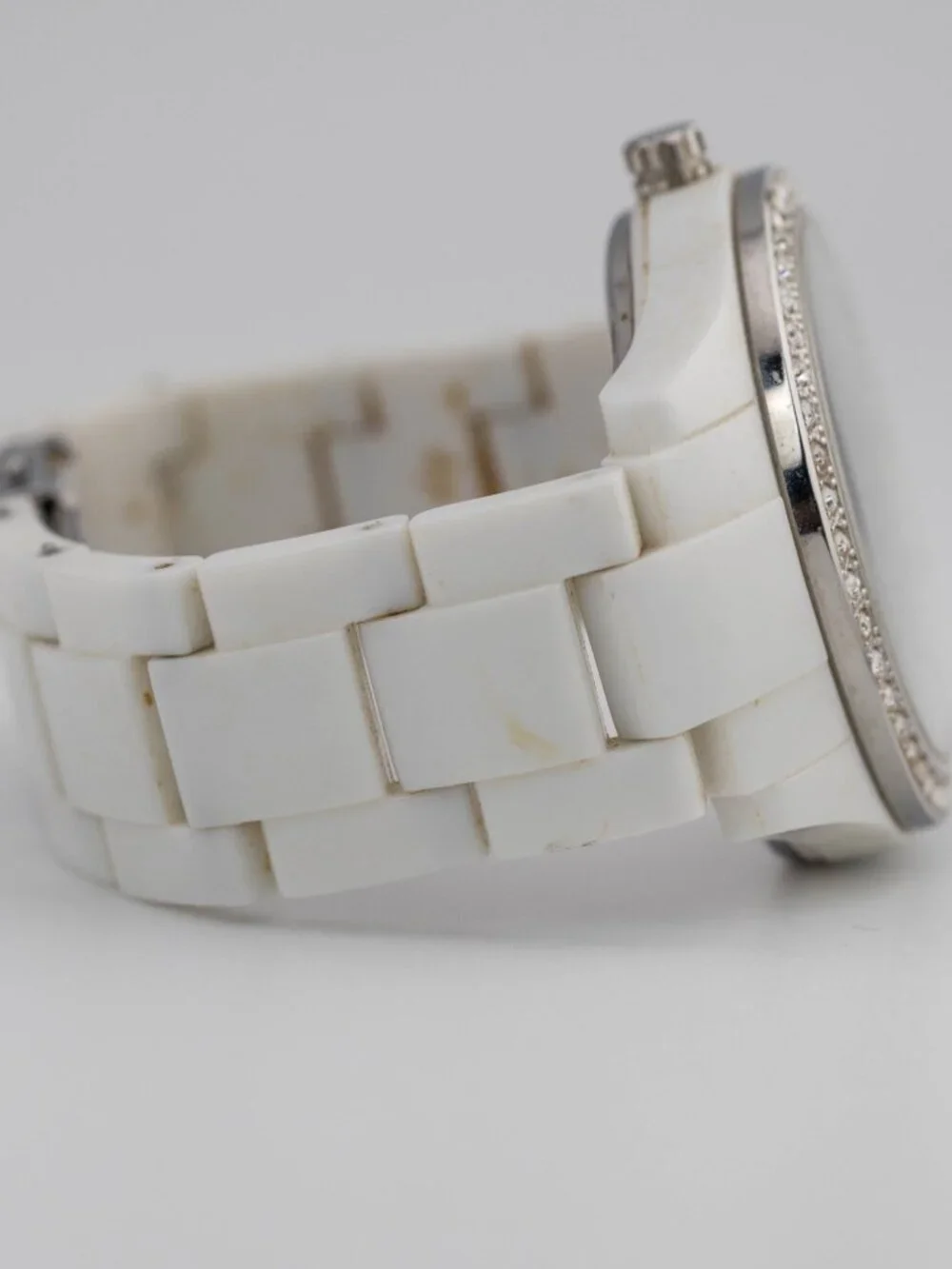 Fossil Stella ES-1967 White Resin Quartz Analog Women's Watch New Battery